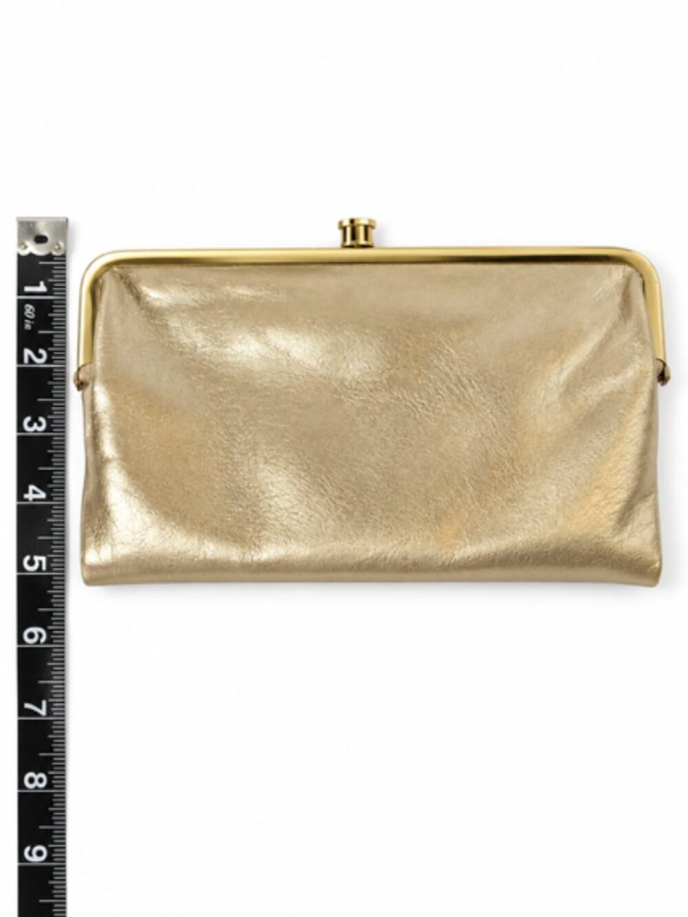 HOBO International Lauren Metallic Gold Leather Double Frame Clutch Wallet - Picture 12 of 12